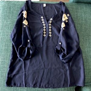 Half sleeve blue blouse